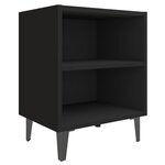 vidaXL Table de chevet avec pieds en métal Noir 40x30x50 cm