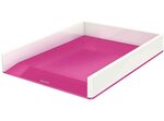 Corbeille à courrier dual blanc/rose métallisé - dim l26 7 x h4 9 x p33 6 cm leitz