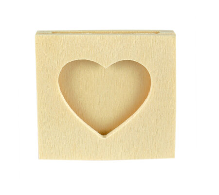 Pinces en bois mini cadre photo coeur 4 3 cm 4 pièces