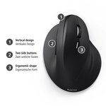 Souris verticale ergonomique 'emc-500' filaire 6 boutons noir hama