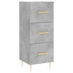 vidaXL Buffet haut Gris béton 34 5x34x180 cm Bois d'ingénierie