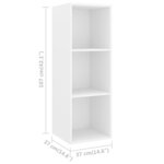 vidaXL Meuble TV mural Blanc 37x37x107 cm Aggloméré