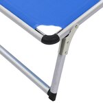 vidaXL Chaises longues pliables et toit 2 Pièces Aluminium textilène Bleu