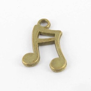 Breloque en métal Note de musique Bronze 10 pièces