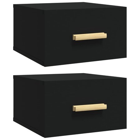 vidaXL Tables de chevet murales 2 Pièces noir 35x35x20 cm