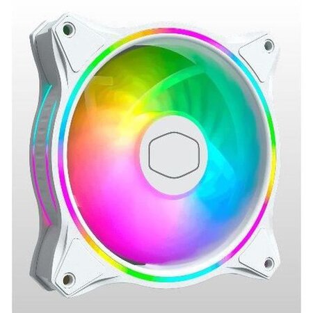 COOLER MASTER MasterFan MF120 Halo Blanc ARGB- Ventilateur de boitier PWM - 650-1800 RPM - 1x 120mm