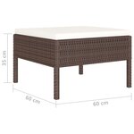 vidaXL Salon de jardin 10 Pièces avec coussins Résine tressée Marron
