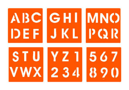Lot 6 Pochoirs Alphabet Et Chiffres