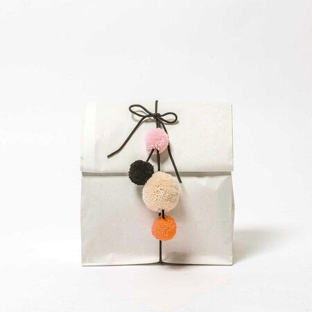 24 pompons en laine teintes nature