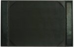 Sous-main 'Elyane' Polyuréthane Piqûres sellier 70 x 45 cm 2 rebords Marron foncé SIGN