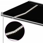 vidaXL Auvent automatique capteur de vent et LED 5x3 m Anthracite
