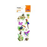 Autocollants en relief à paillettes - Animaux et plantes - Tropical