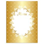 Lot De 4 Cartes Menu En Papier - Motifs Sapins - Finitions Blanc Et Or À Chaud - 13 5x17 Cm - Draeger paris