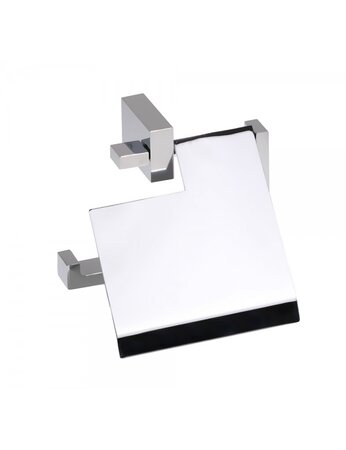 Dérouleur papier toilettes avec couvercle GAMMA en laiton chromé 13,5 x12,8 x5 cm