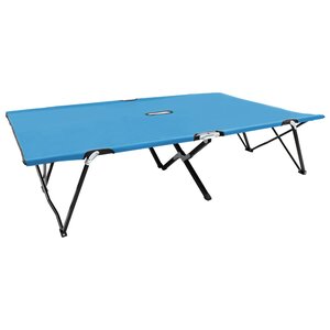 vidaXL Chaise longue pliable 2 places Bleu Acier