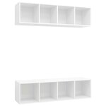 vidaXL Meubles TV muraux 2 Pièces Blanc Aggloméré