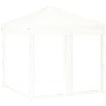 vidaXL Tente de réception pliable avec parois Blanc 2x2 m