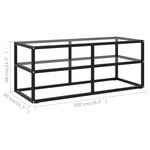 vidaXL Meuble TV avec verre trempé Noir 100x40x40 cm