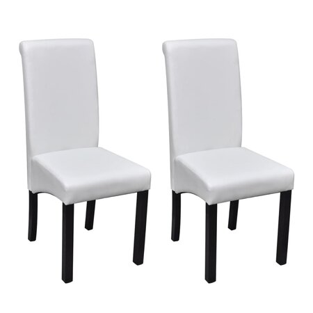 vidaXL Chaises à manger lot de 2 blanc similicuir