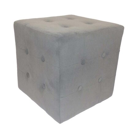 Pouf capitoné chester gris