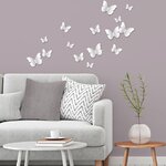 16 adhésifs décoratifs 3d papillons blancs