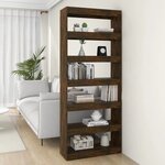 vidaXL Bibliothèque/Séparateur de pièce Chêne fumé 80x30x198 cm