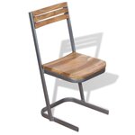 vidaXL Chaises à manger lot de 2 bois de teck massif