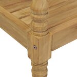Vidaxl banc batavia avec coussin bleu royal 120 cm bois de teck massif