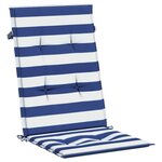vidaXL Coussins de chaise à dossier haut 6Pièces rayures bleu/blanc tissu