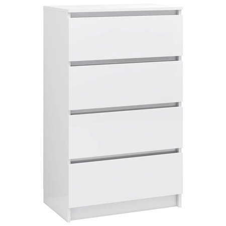 vidaXL Buffet Blanc brillant 60x35x98 5 cm Bois d'ingénierie