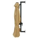 vidaXL Parasol mural avec mât métallique 300 cm Taupe