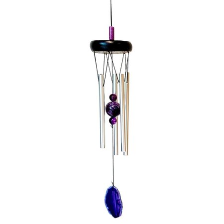 Mobile sonore violet en bois - métal et verre