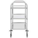 vidaXL Chariot de cuisine à 3 niveaux 95x45x83 5 cm Acier inoxydable