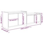 vidaXL Meuble TV Chêne marron 146 5x35x50 cm Aggloméré