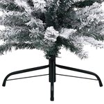 vidaXL Sapin de Noël artificiel mince flocon de neige vert 210 cm PVC