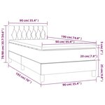 vidaXL Sommier tapissier et matelas et LED Marron foncé 90x190cm Tissu