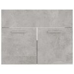 vidaXL Armoire d'évier avec lavabo intégré Gris béton Aggloméré