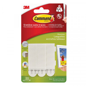 Languettes accroches tableaux 5 4kg - command