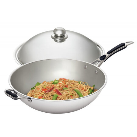 Sauteuse wok inox ø36 cm pour induction iw35 - bartscher -  - acier inoxydable6oui 640x360x220mm