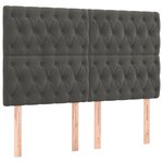 vidaXL Lit à sommier tapissier et matelas Gris foncé 140x200cm Velours
