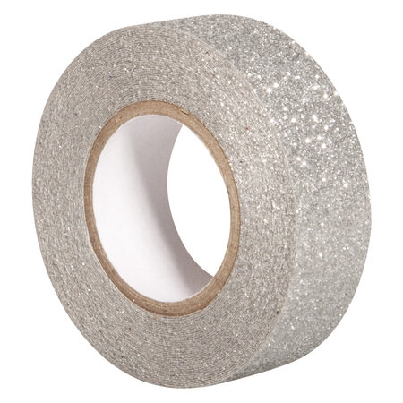 Bande scintillante  argent  15mm  rouleau 5m