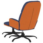 vidaXL Chaise de relaxation avec tabouret Bleu Tissu