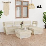 vidaXL Salon de jardin palette 5 Pièces Bois d'épicéa imprégné