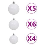 vidaXL Sapin de Noël artificiel mince pré-éclairé et boules vert 150cm