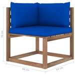 vidaXL Canapé palette de jardin 4 places avec coussins Pin imprégné