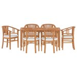 vidaXL Ensemble à dîner de jardin 7 Pièces Bois de teck solide