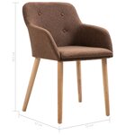 vidaXL Chaises à manger lot de 2 marron tissu et chêne massif