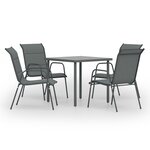 vidaXL Mobilier de salle à manger d'extérieur 5 Pièces Acier Anthracite