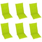 vidaXL Chaises de jardin 6 Pièces avec coussins vert vif Bois de teck