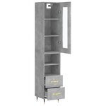vidaXL Buffet haut Gris béton 34 5x34x180 cm Bois d'ingénierie